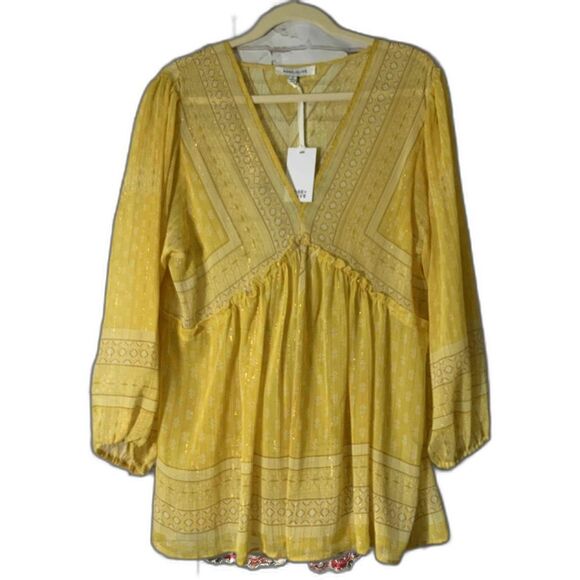 Anthropologie Yellow Blouse - Picture 1 of 9